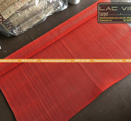 Thảm nhựa lưới zic zac màu đỏ LVT 322