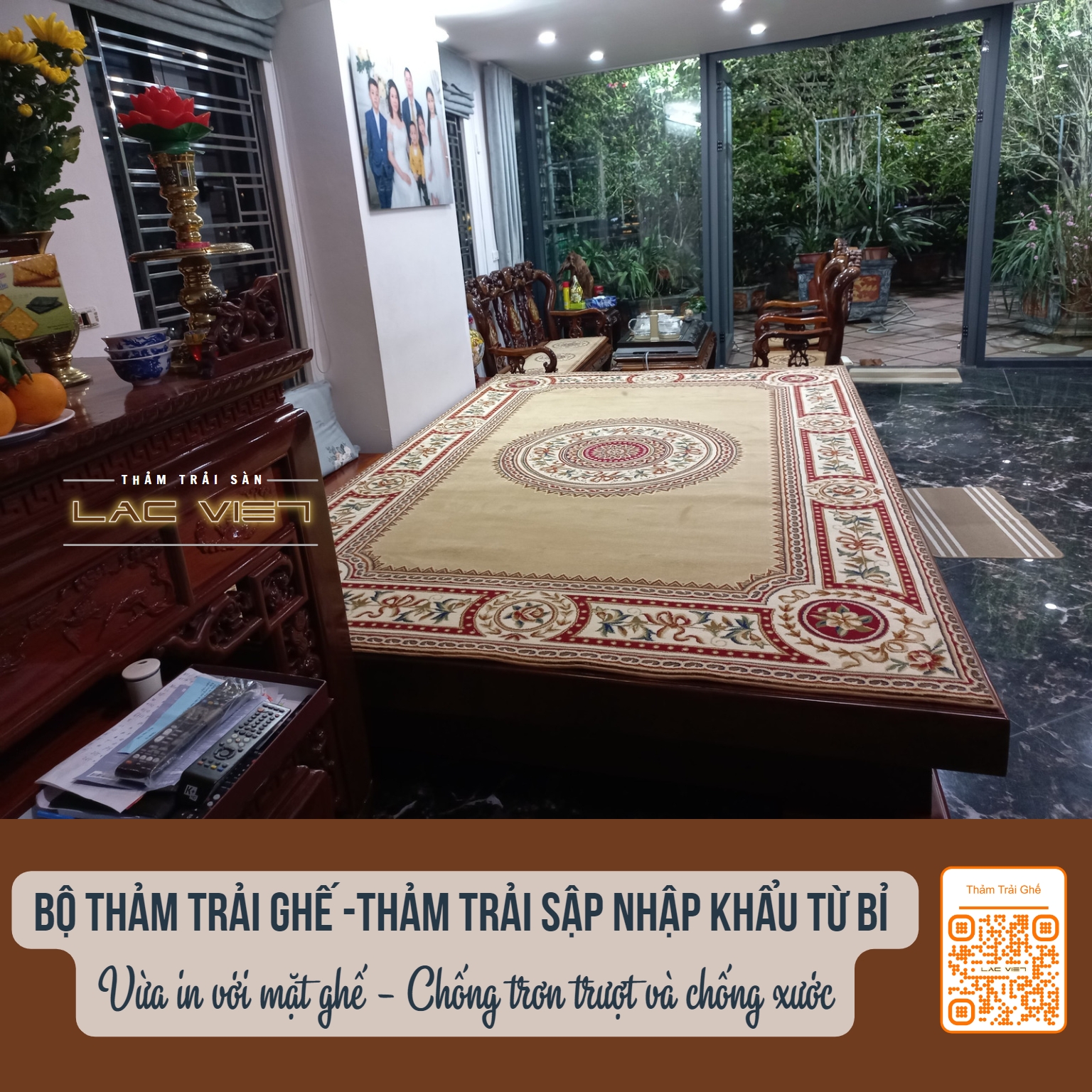 tham-trai-san-lac-viet-combo thảm trải sập và thảm trải ghế cho phòng thờ (2)