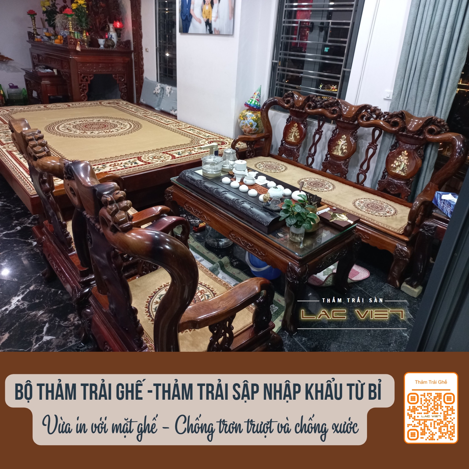 tham-trai-san-lac-viet-combo thảm trải sập và thảm trải ghế cho phòng thờ (4)