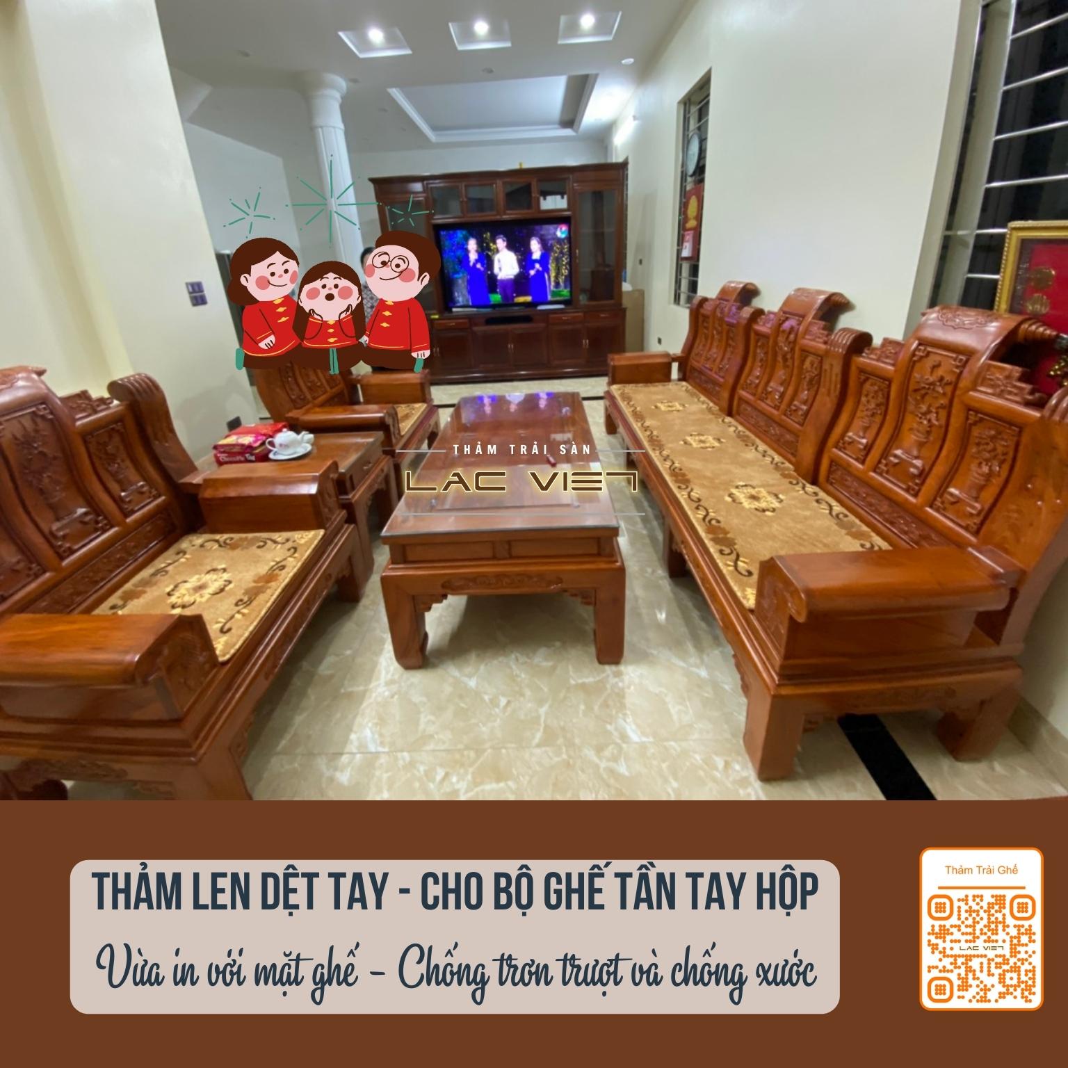 tham-trai-san-lac-viet-thảm trải ghế tần hộp len dệt thủ công (1)
