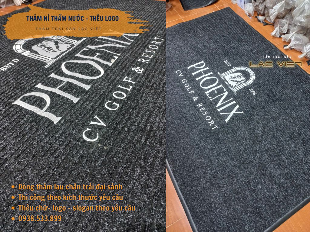 Thảm nỉ thêu logo khách sạn