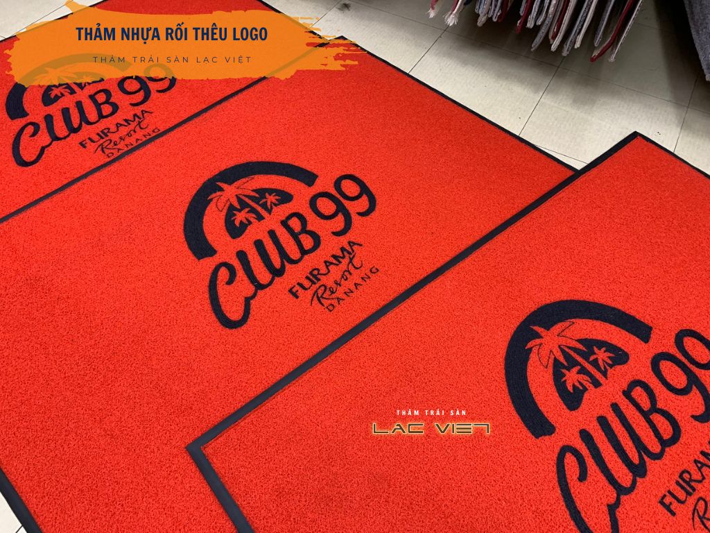 Thảm nhựa rối thêu logo theo yêu cầu – Chống trơn, giữ bụi, tăng nhận diện thương hiệu